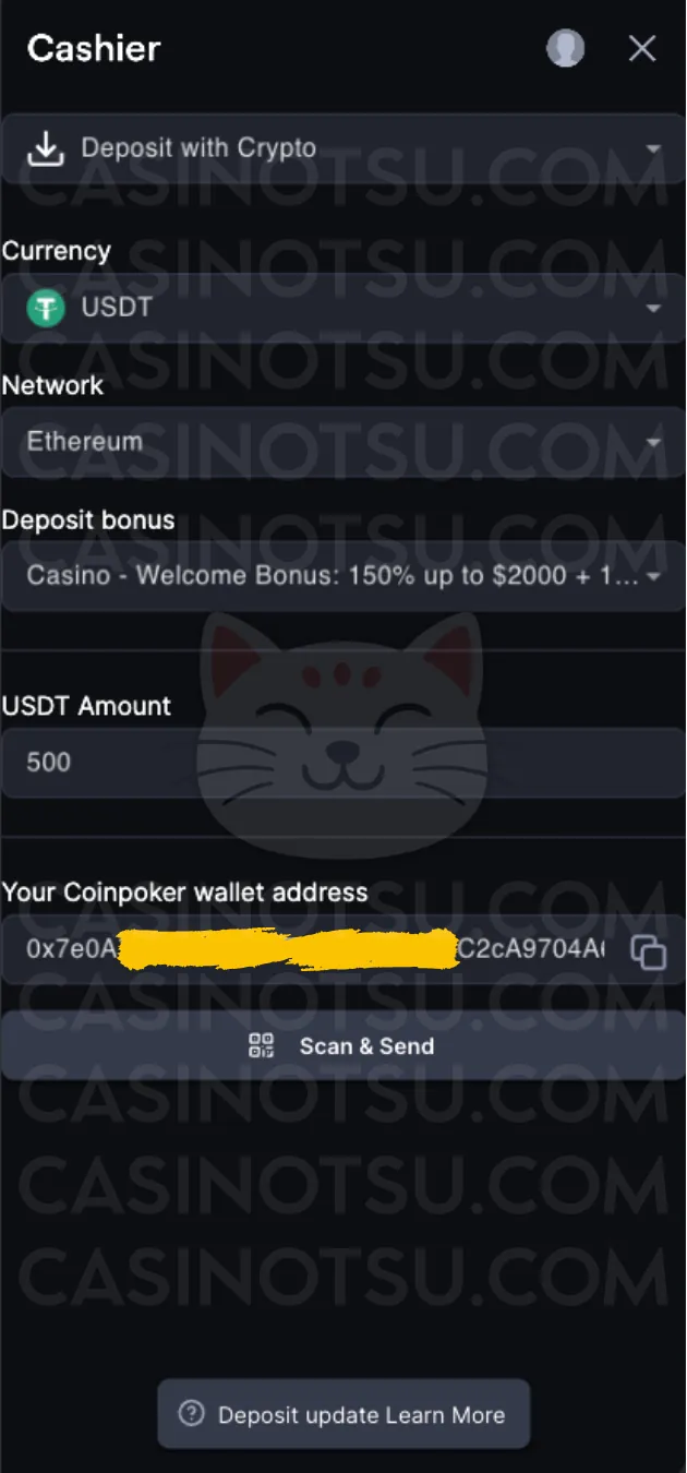 Step 3: 初回入金（Bitcoin / Ethereum / USDT）
