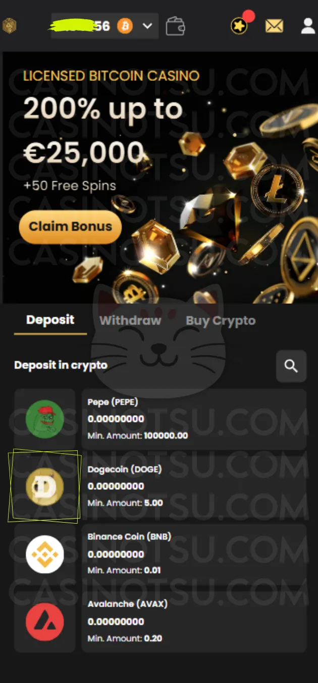 Step 4: ボーナス：200%初回入金ボーナス（最大$25,000）を受け取る